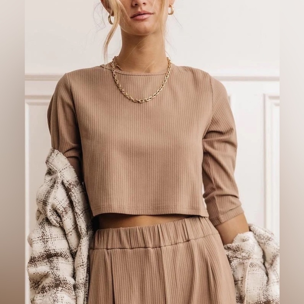 BOHME - Demetri Ribbed Top - Mocha